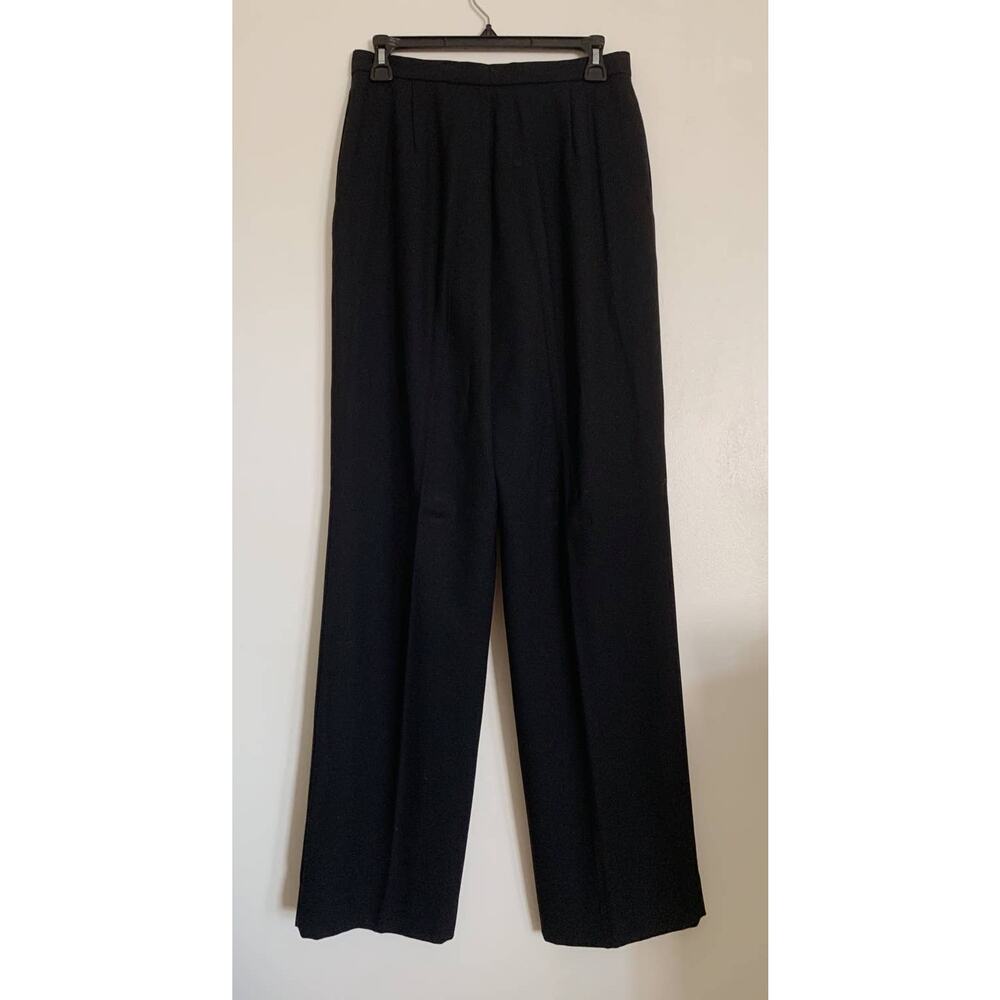 Black Vintage Tahari High Waisted Viscose Trousers 6 - Picture 4 of 6